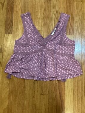 Lucky Brand Lavender Floral Print Tank Top